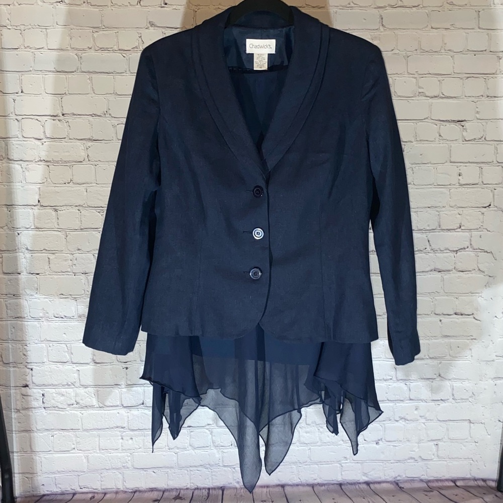Women’s Chadwick’s Navy Blue Jacket & Skirt Set